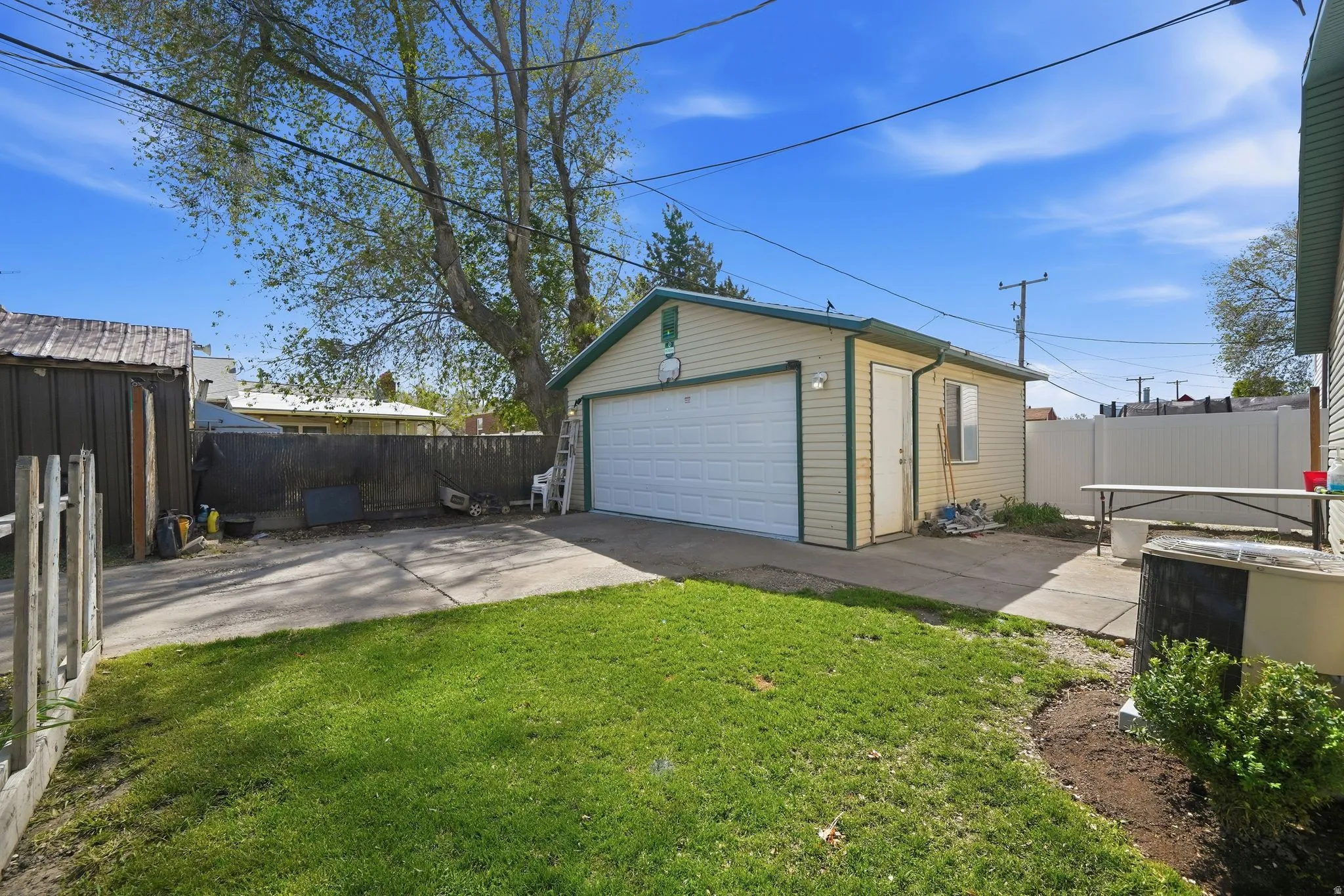 View of detached garage