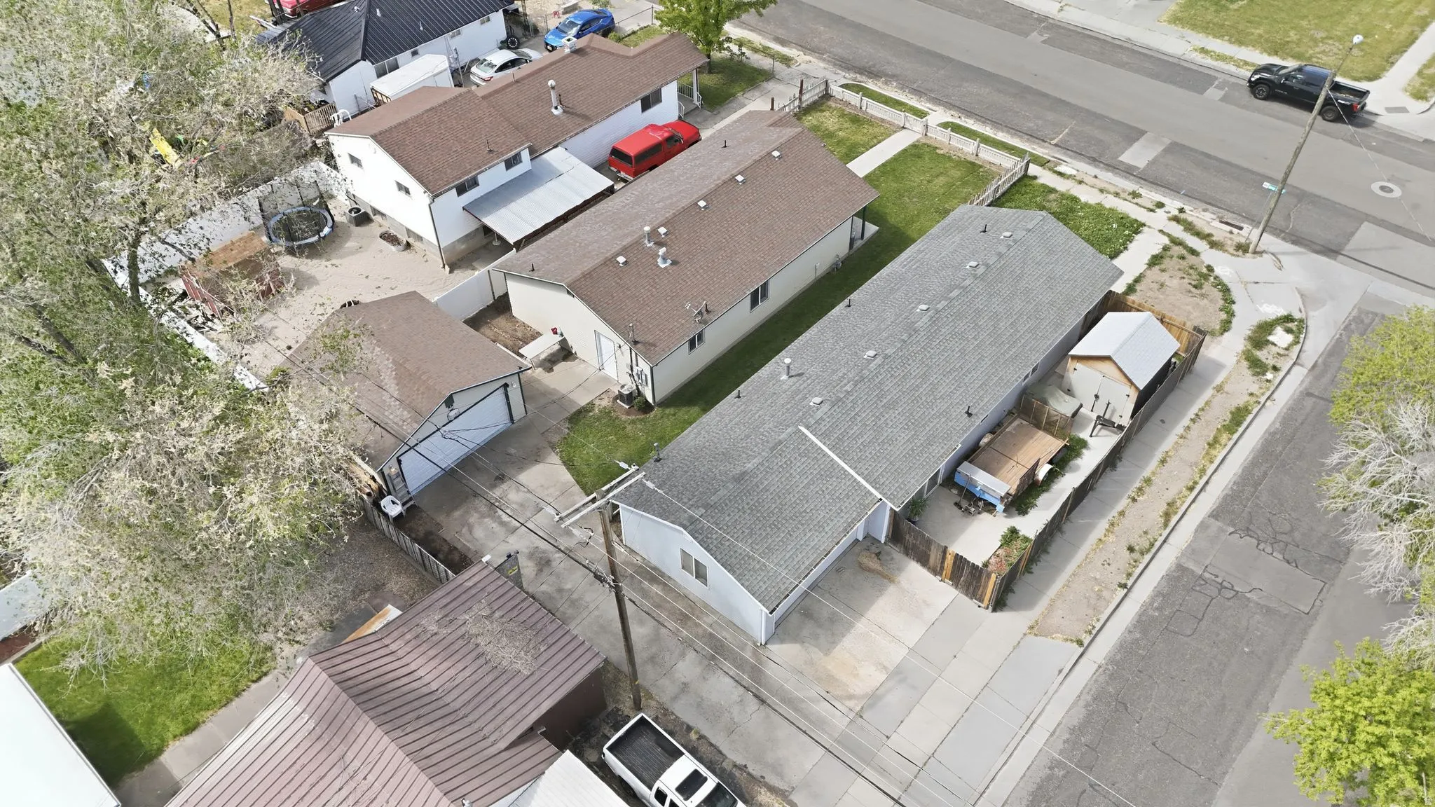 Aerial view of residential area