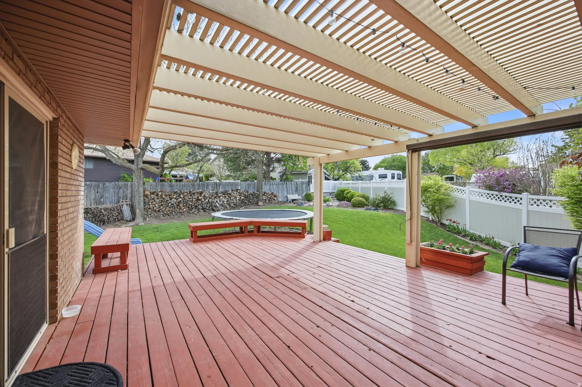 Deck featuring a fenced backyard