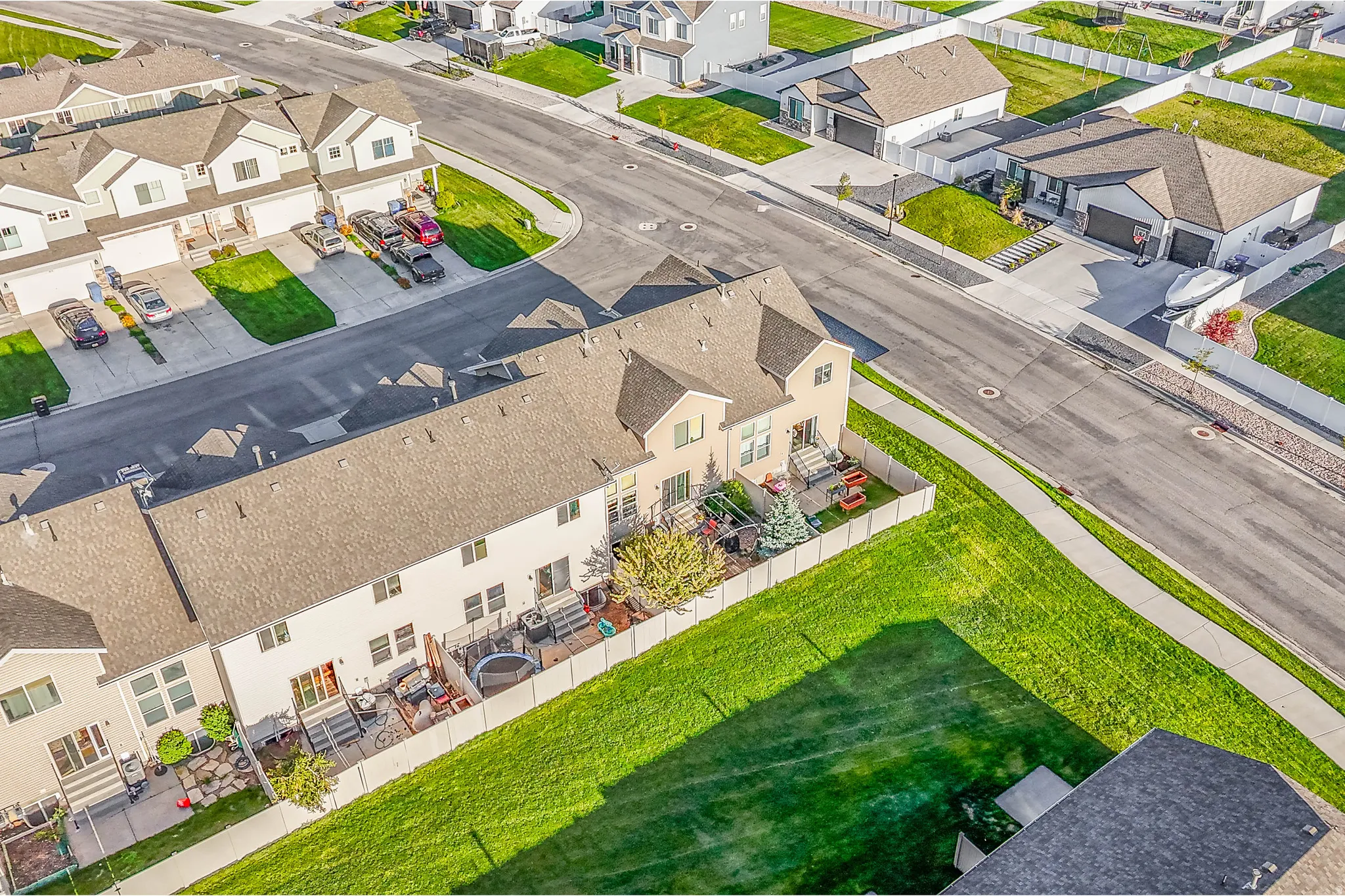 Aerial view of residential area