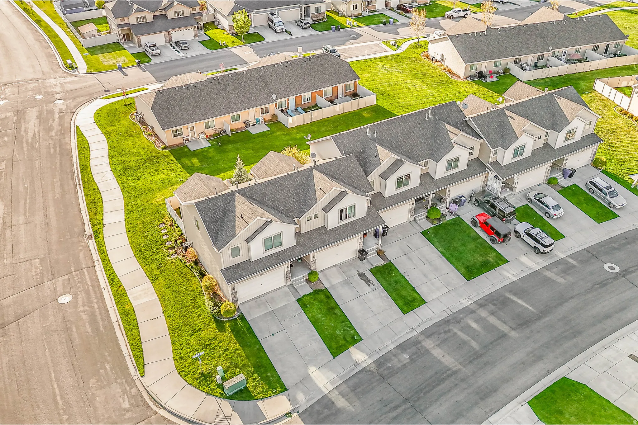 Aerial view of residential area
