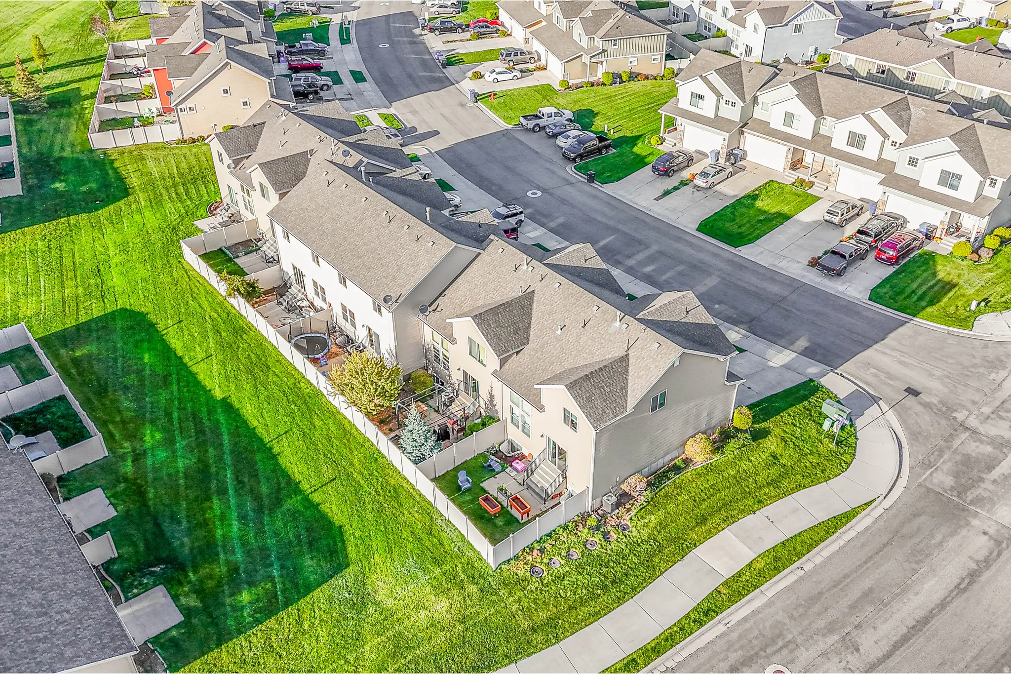 Aerial view of residential area