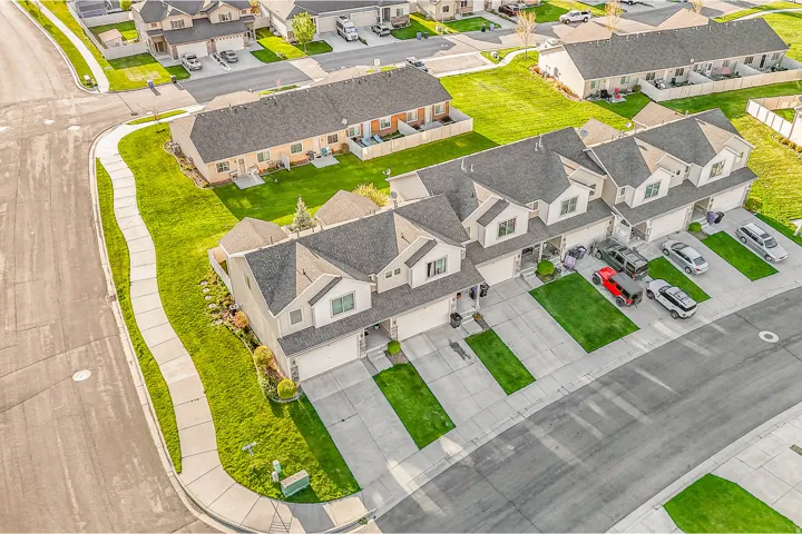 Aerial view of residential area
