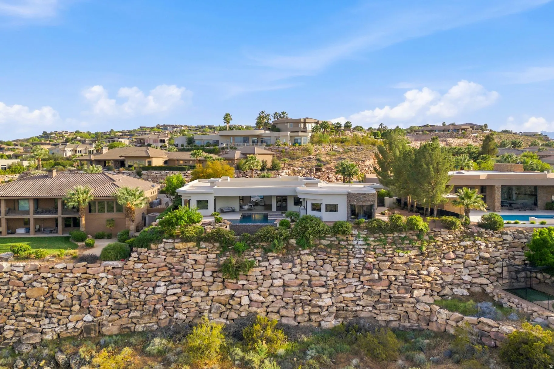 Aerial view of residential area