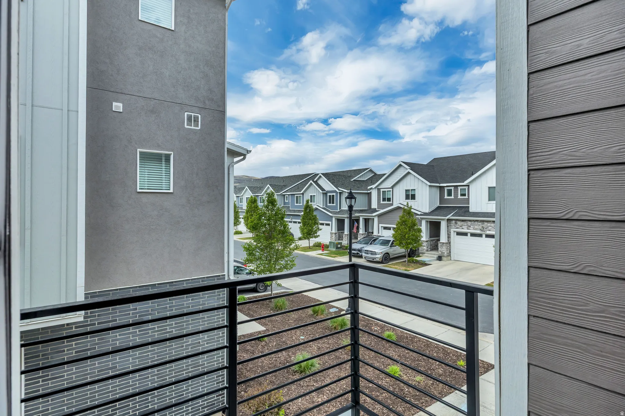 Cozy balcony off the family room.