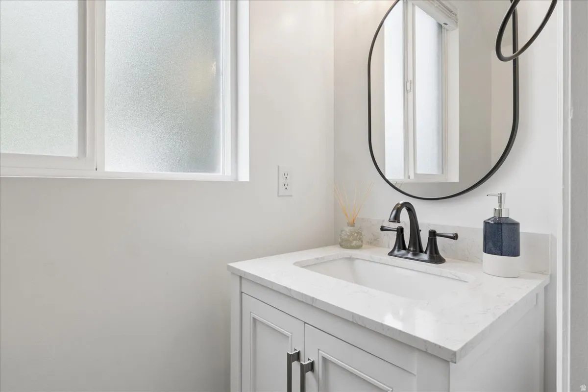 Bathroom featuring vanity