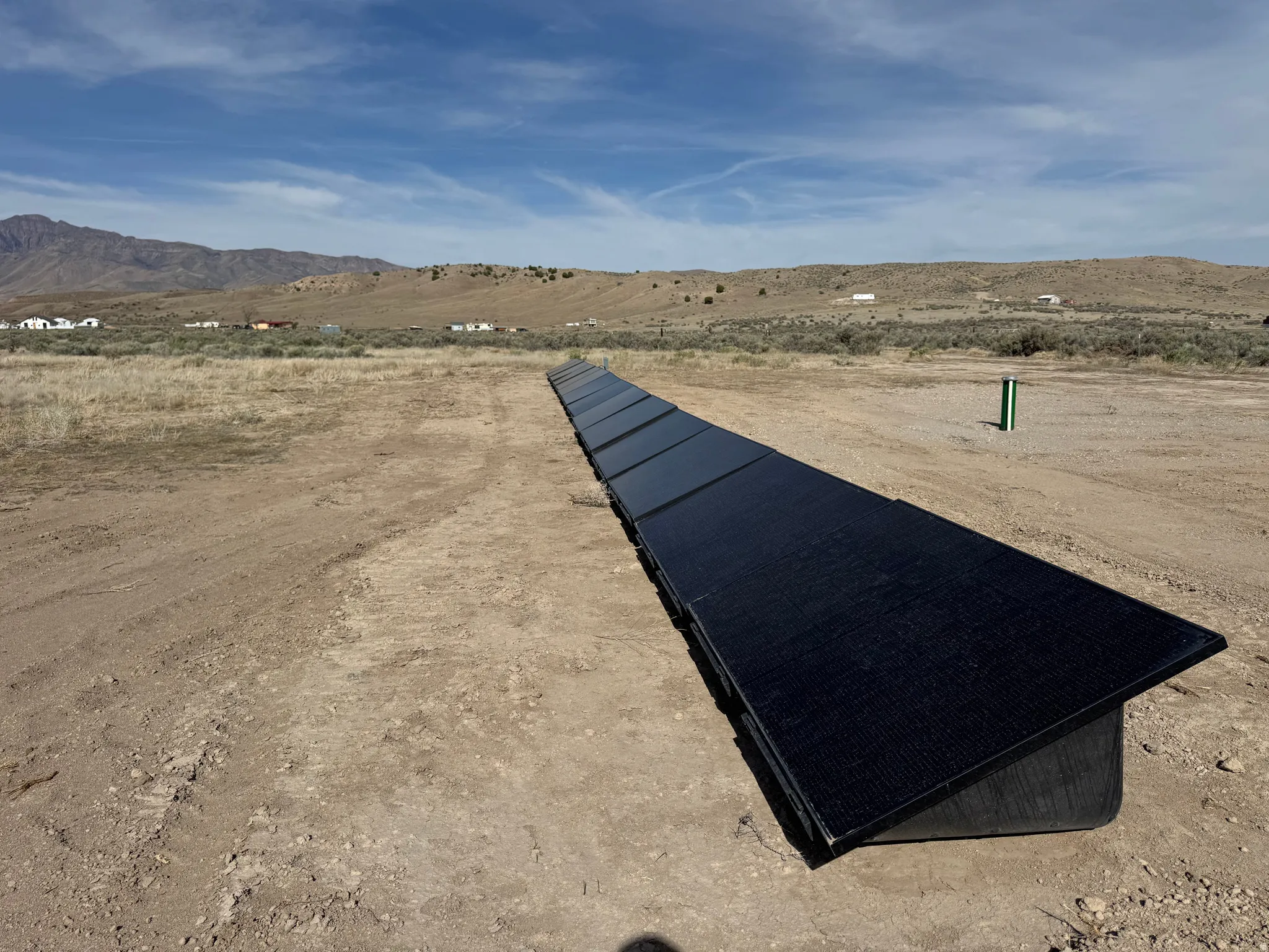 Large solar panel system for easy off-grid living.