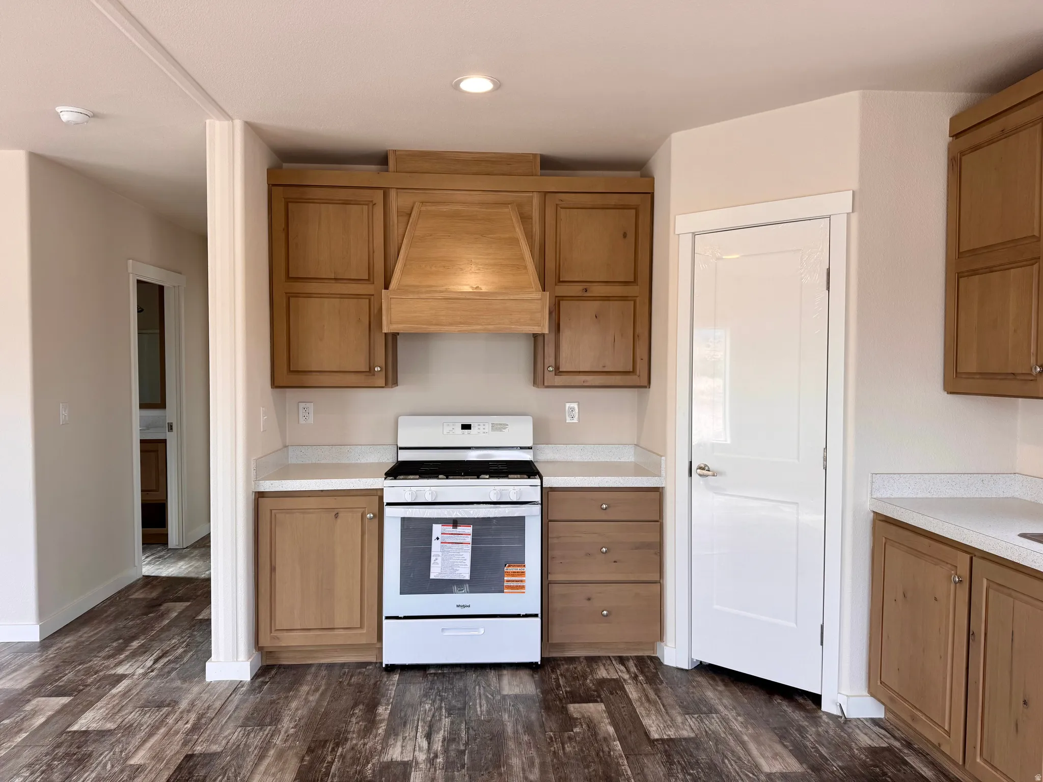 View of pantry and kitchen