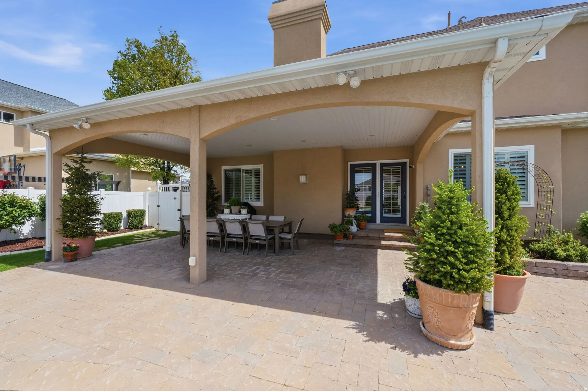 Large covered paver patio