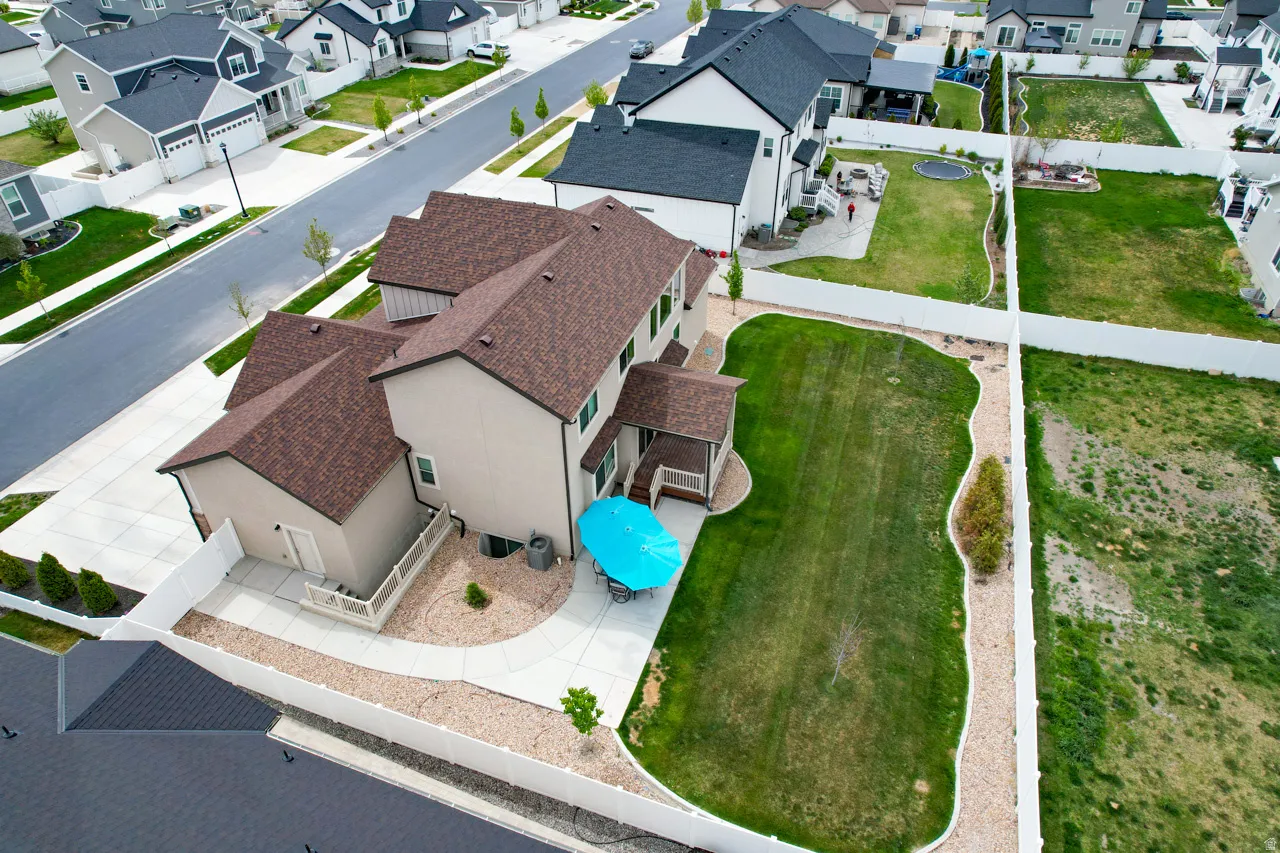 Aerial view of residential area