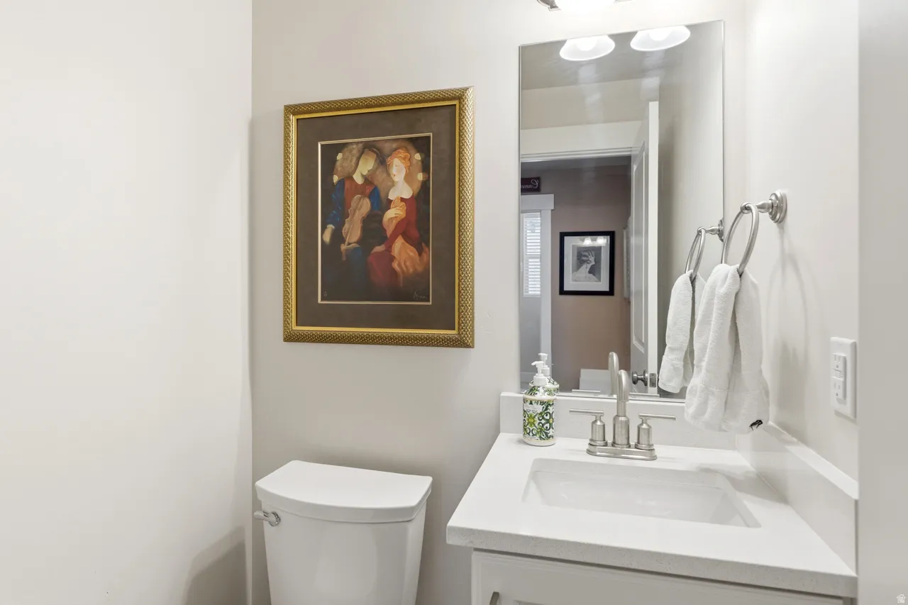 Bathroom with toilet and vanity
