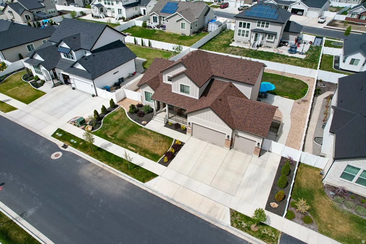 Aerial view of residential area