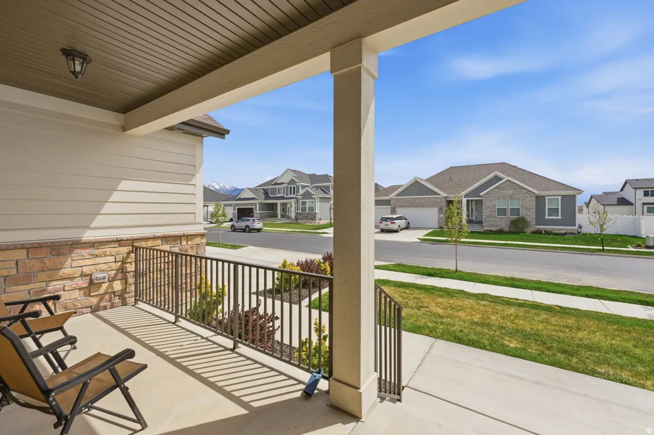 Porch with a residential view