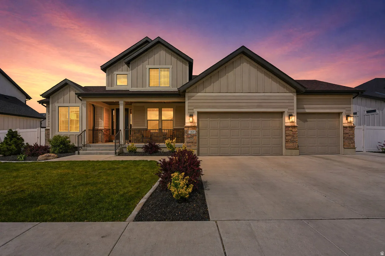 Modern Craftsman-style exterior featuring a blend of board and batten and horizontal siding