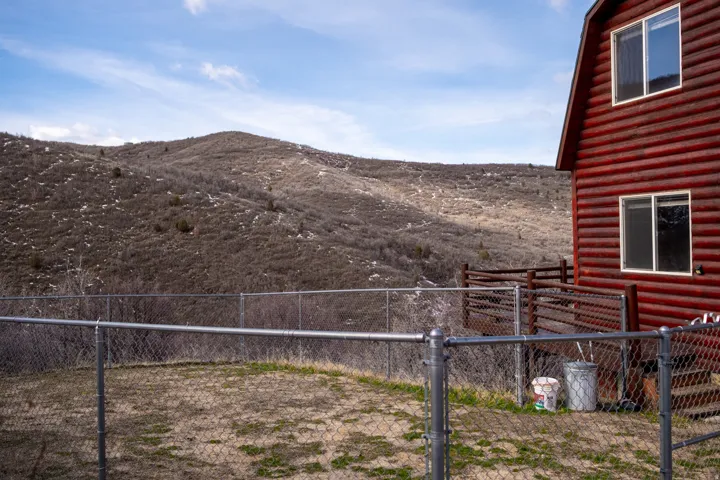 View of yard with a mountain view