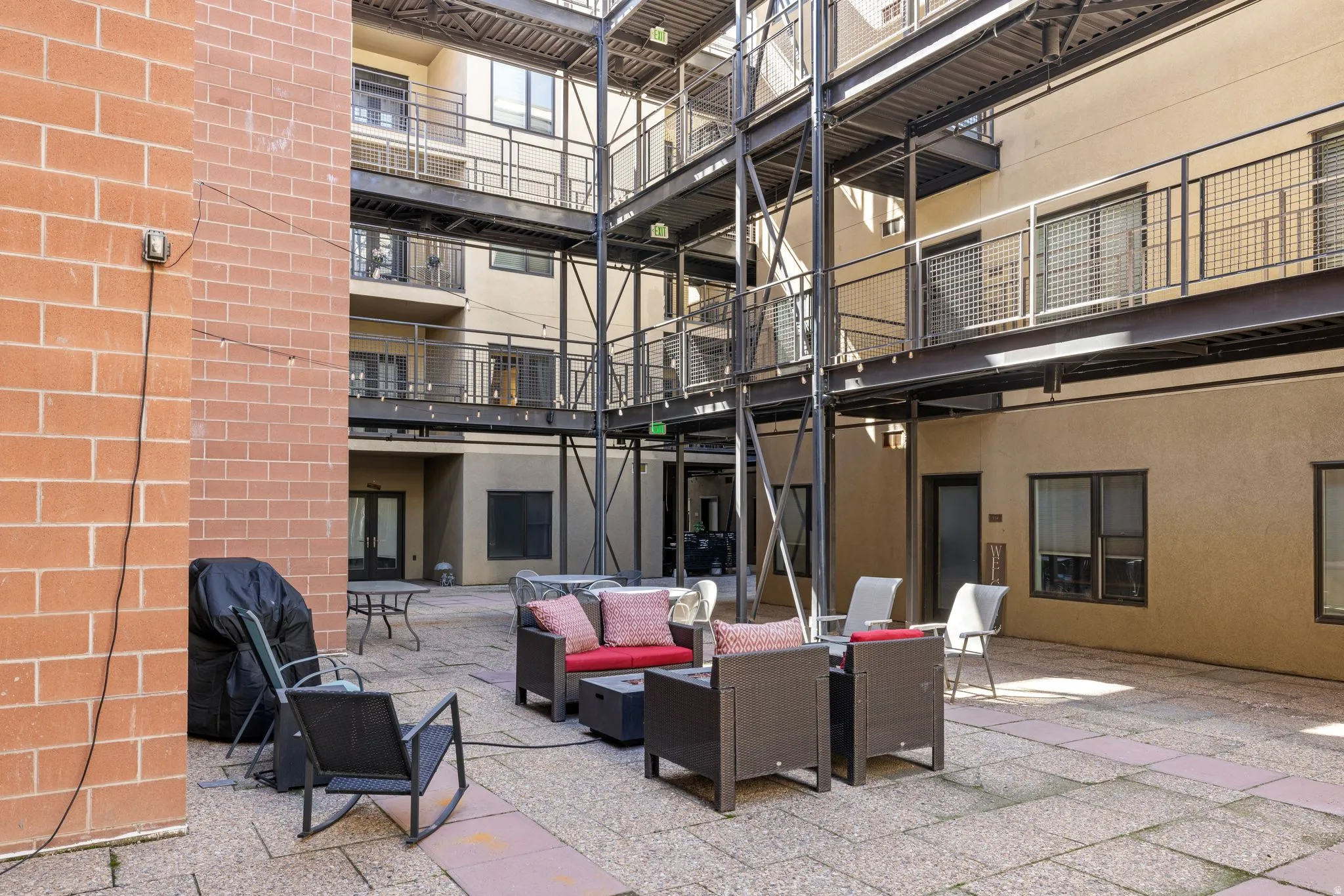 View of patio with an outdoor lounge area