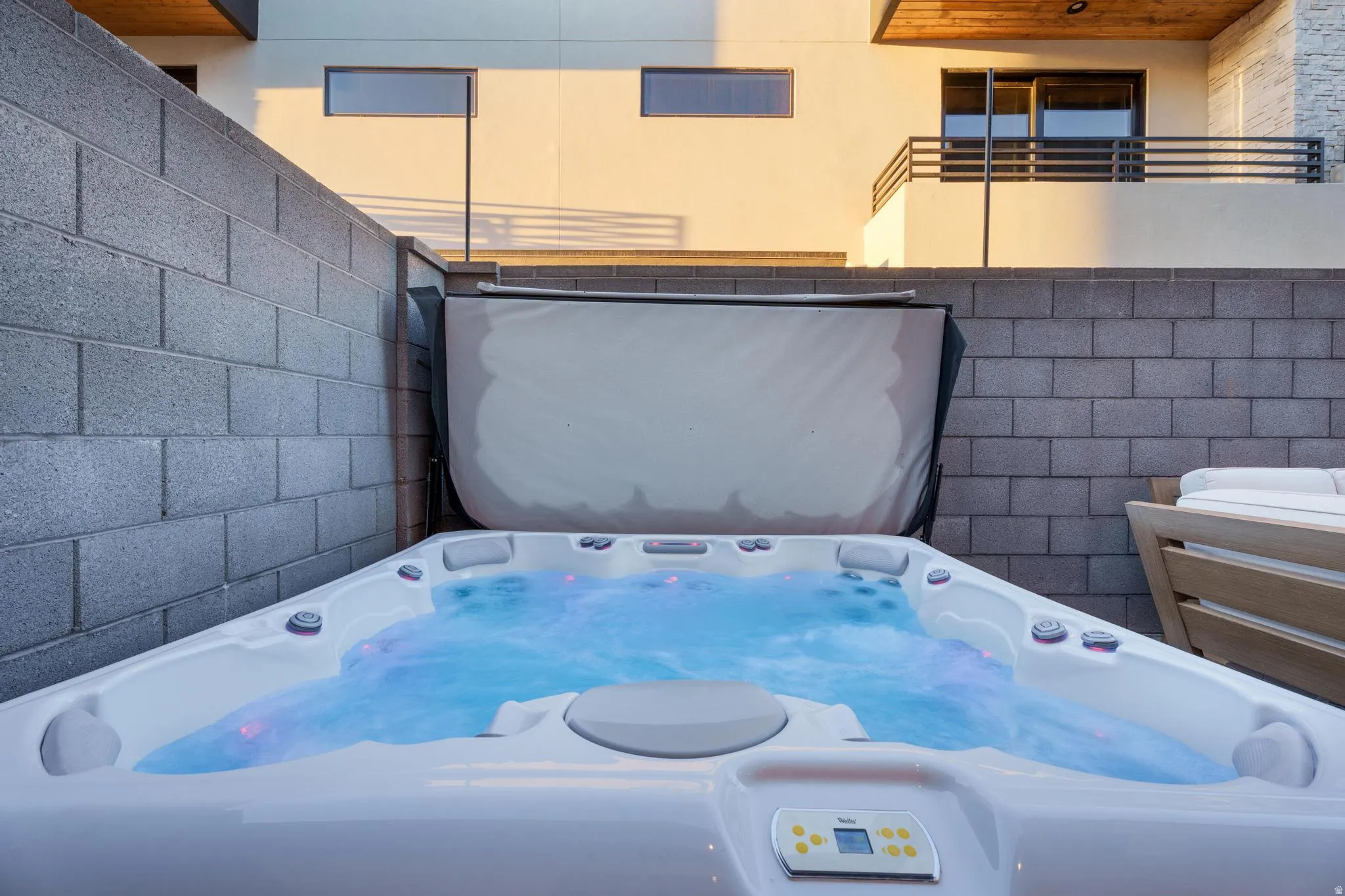 Exterior view of a hot tub