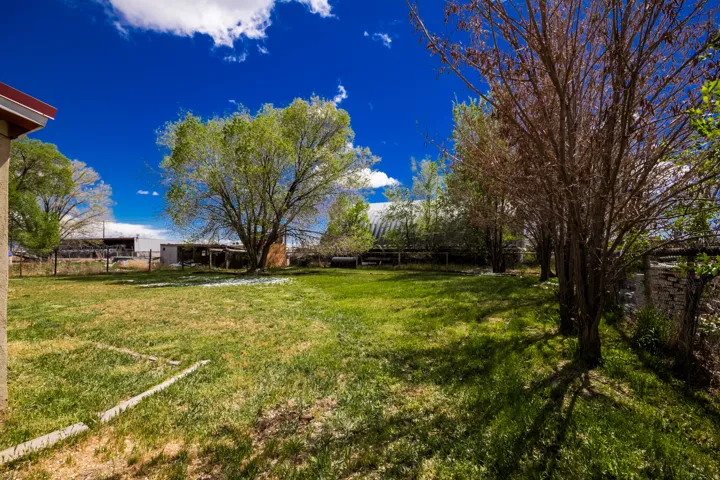 View of fenced backyard