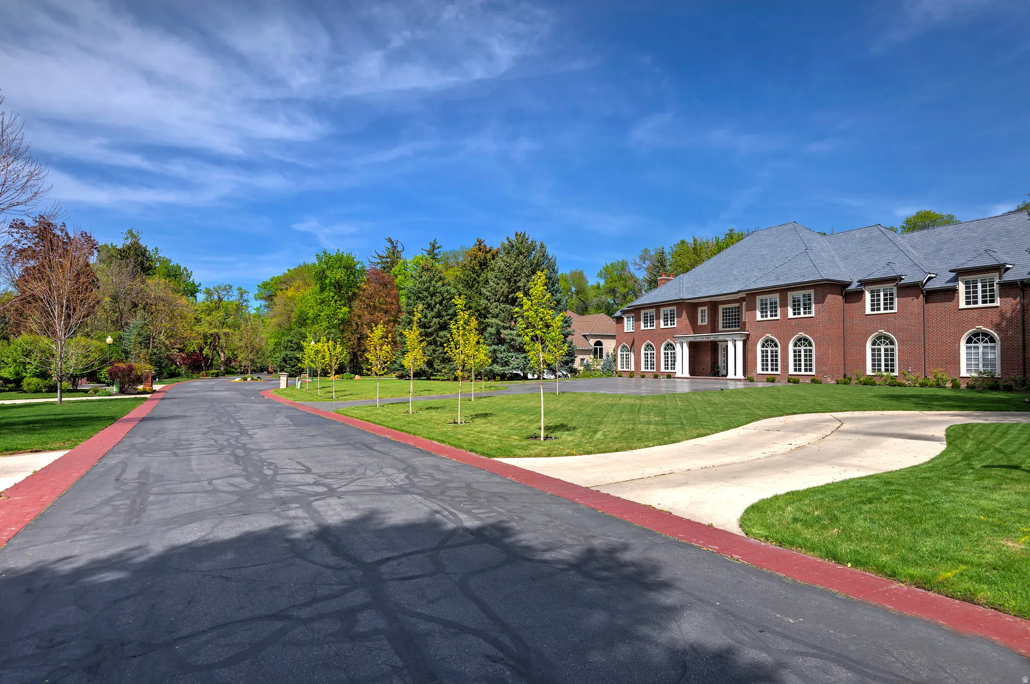 Gated community road.