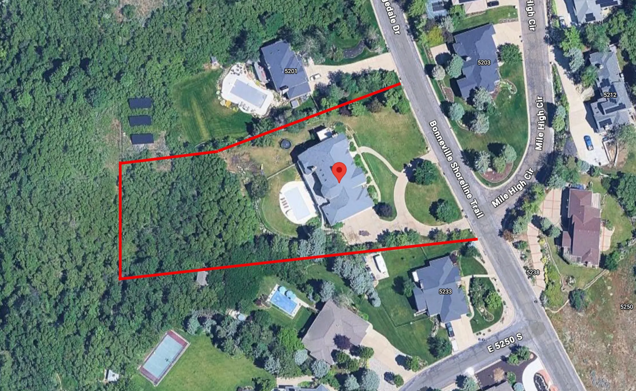 Map / location with property boundaries highlighted