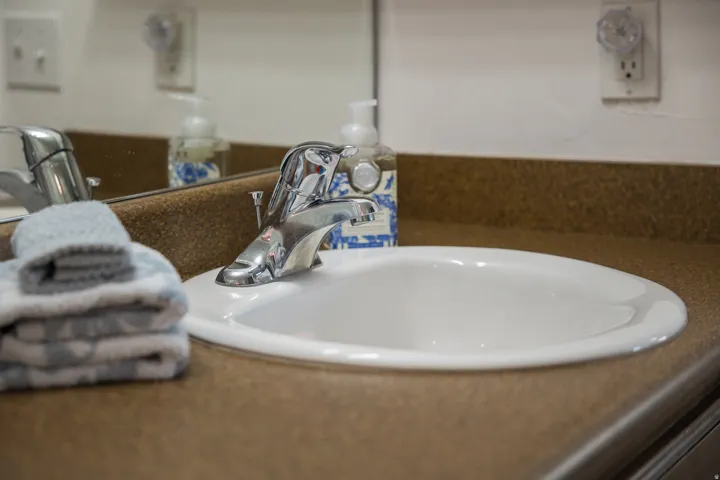 Bathroom view of vanity