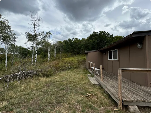 View of yard with a deck