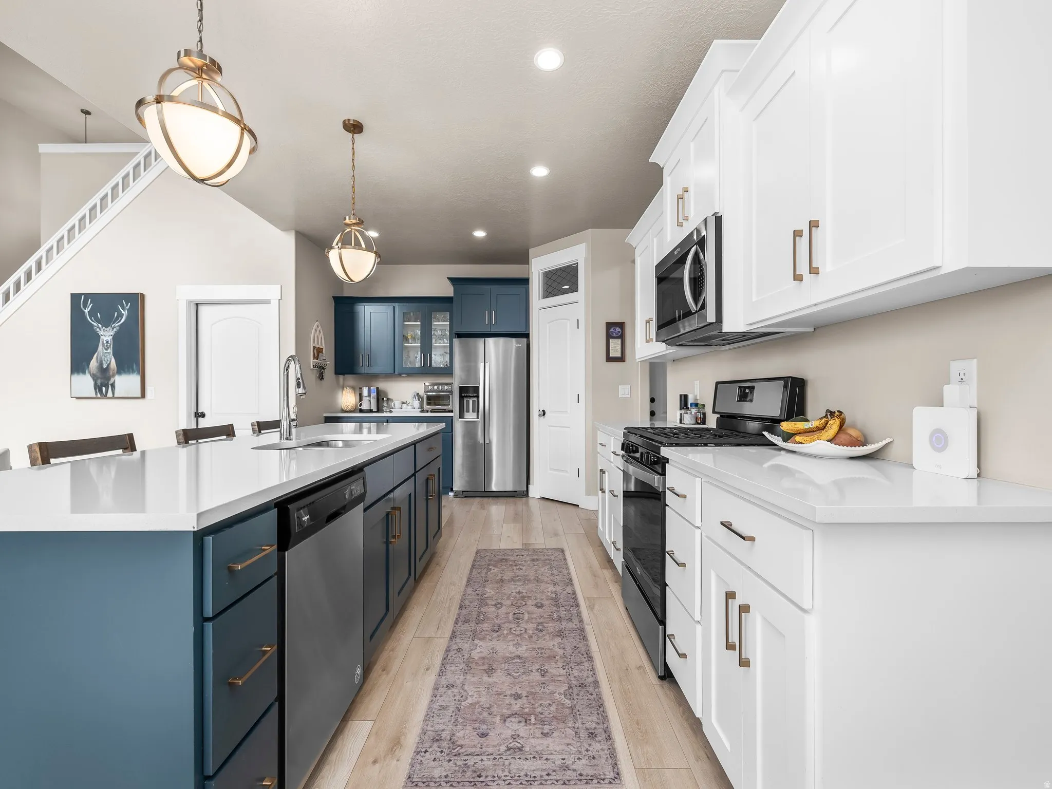 Upgraded Kitchen with large island.