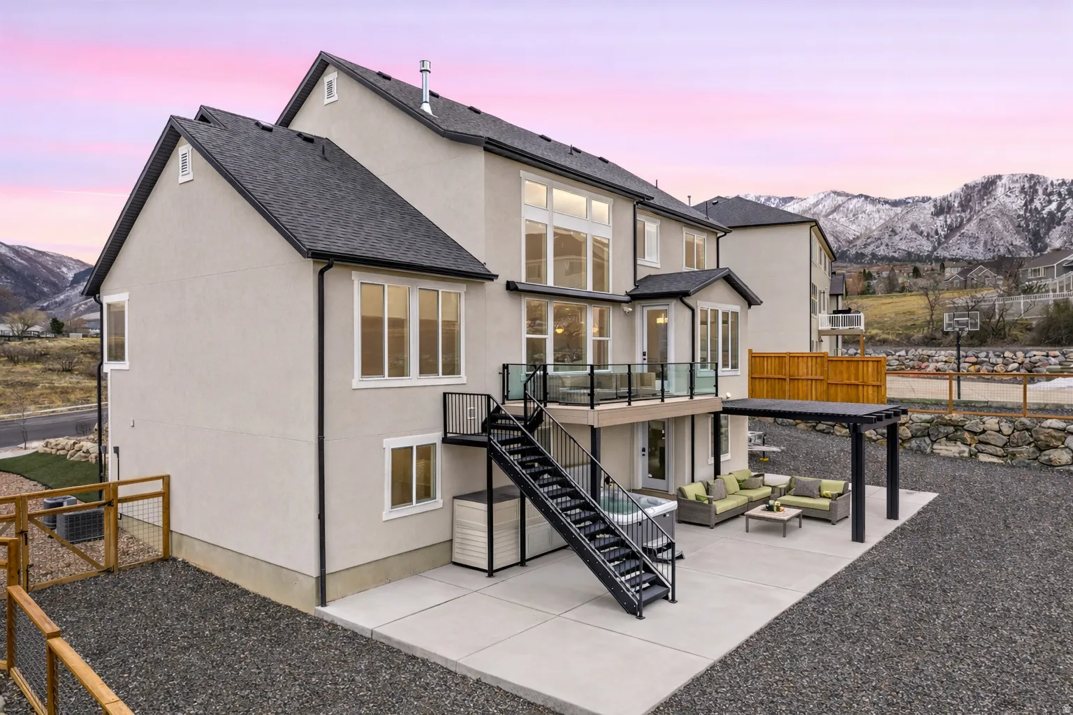 The gravel drive surrounds the house giving you the ability to easily drive around the entire home.