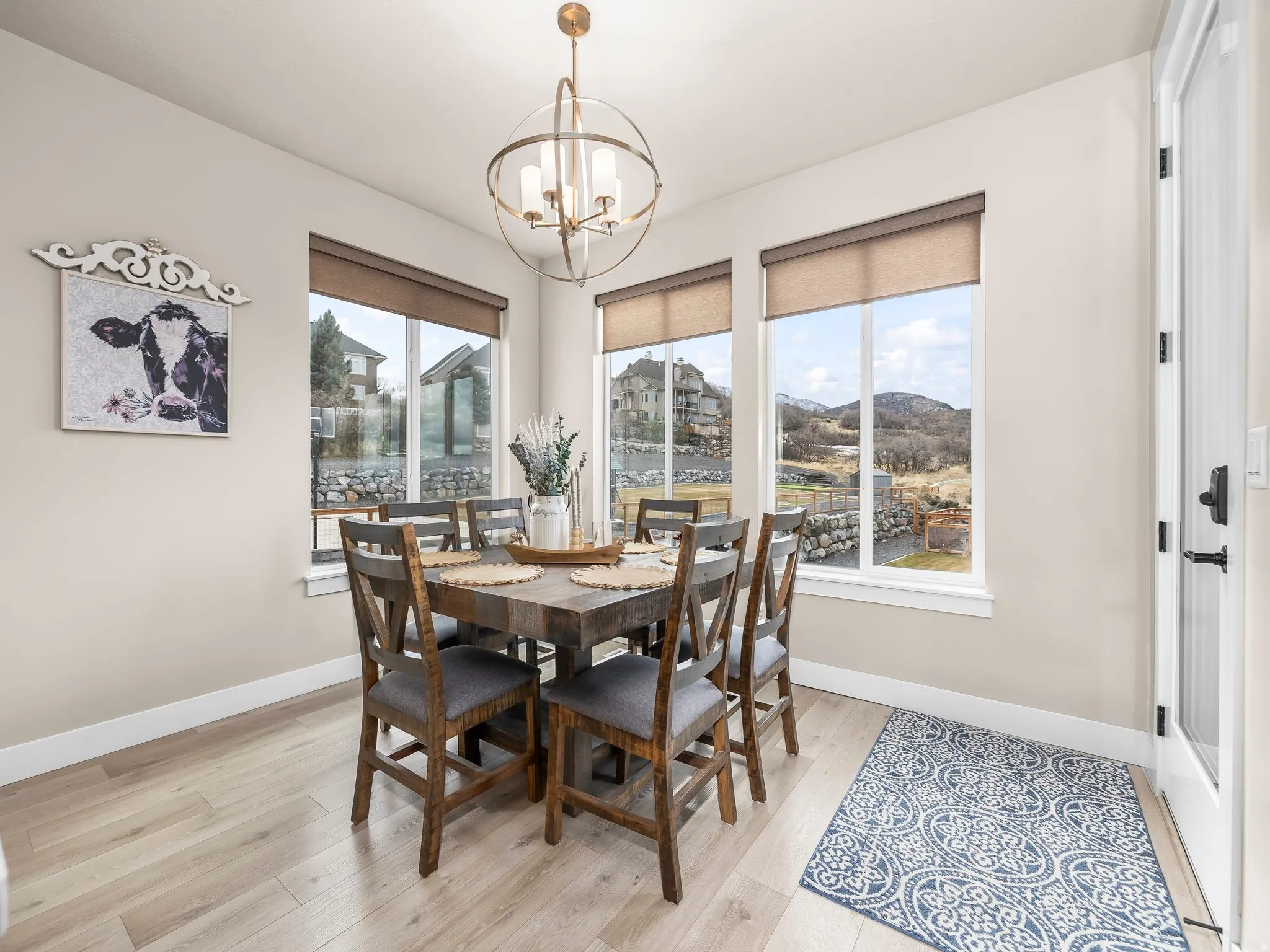 Dining area off of the kitchen and great room. Views of the back yard.