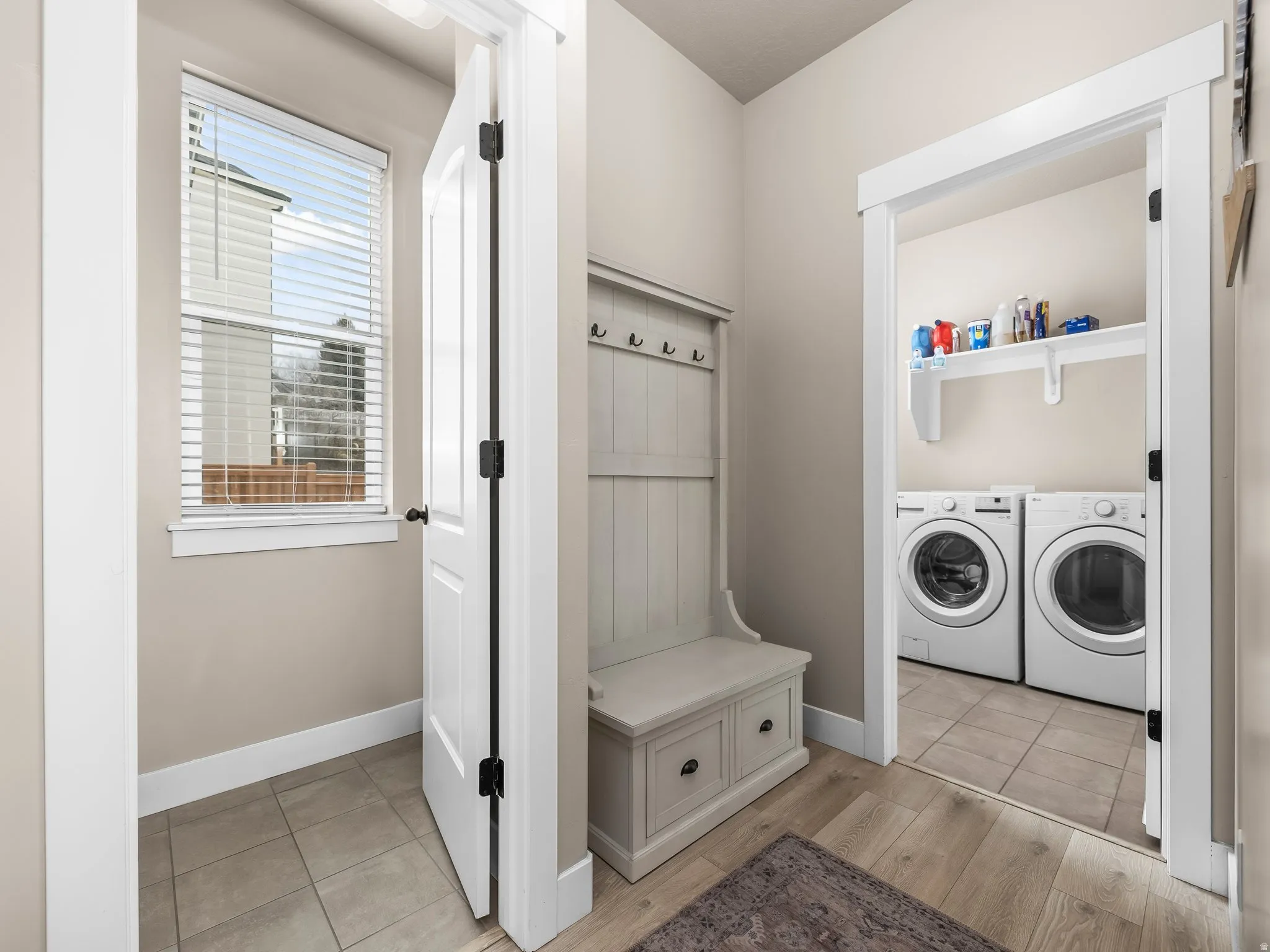 Half bath and laundry room on the main floor.