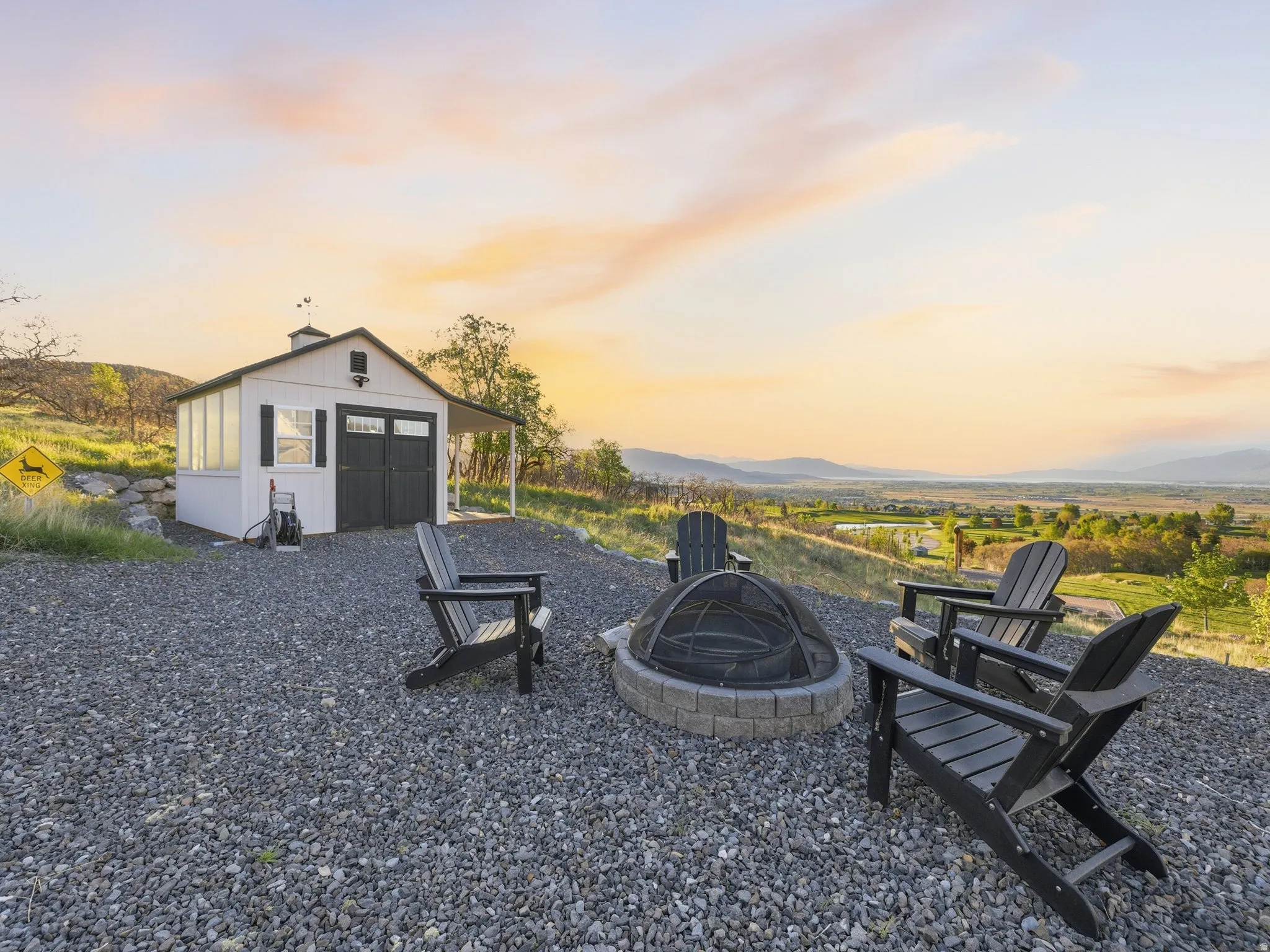 Garden shed and fire pit!