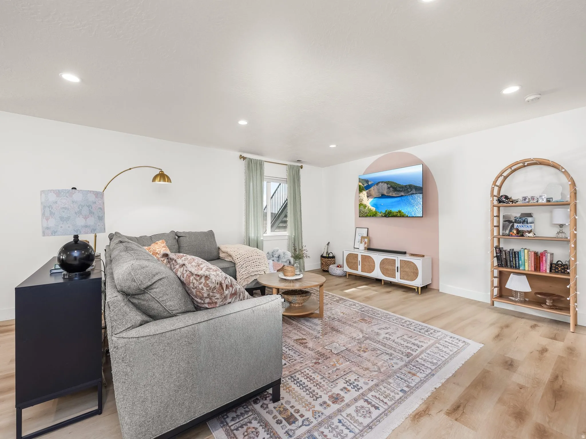 Basement apartment living room.