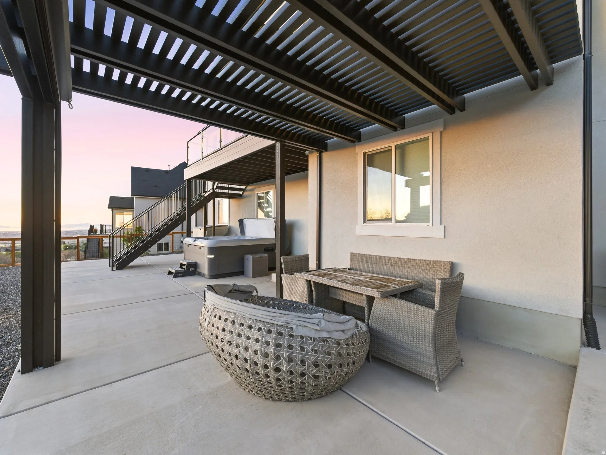 Covered patio area.