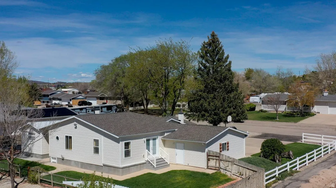 Aerial view of residential area