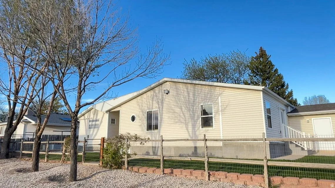 View of front of house featuring a fenced front yard