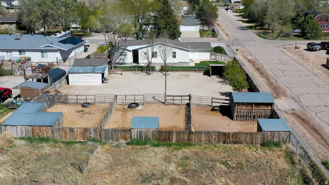 Aerial view of residential area