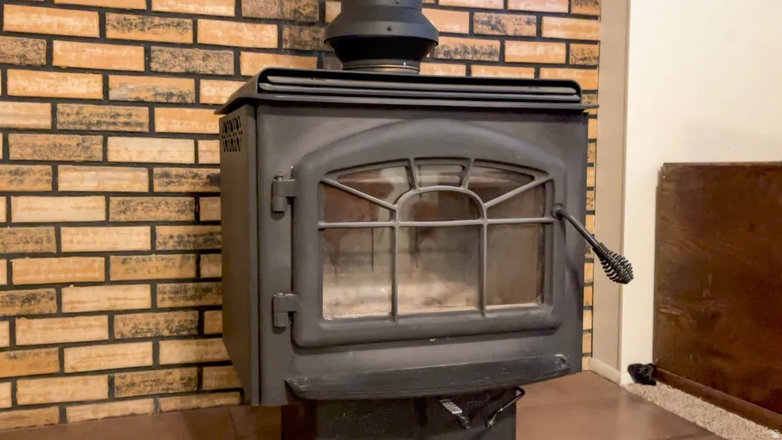 Detailed view of a wood stove