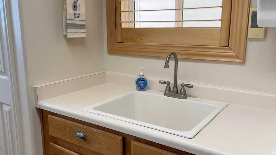 Detailed view of a sink