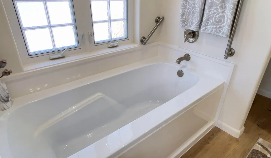 Bathroom featuring a garden tub