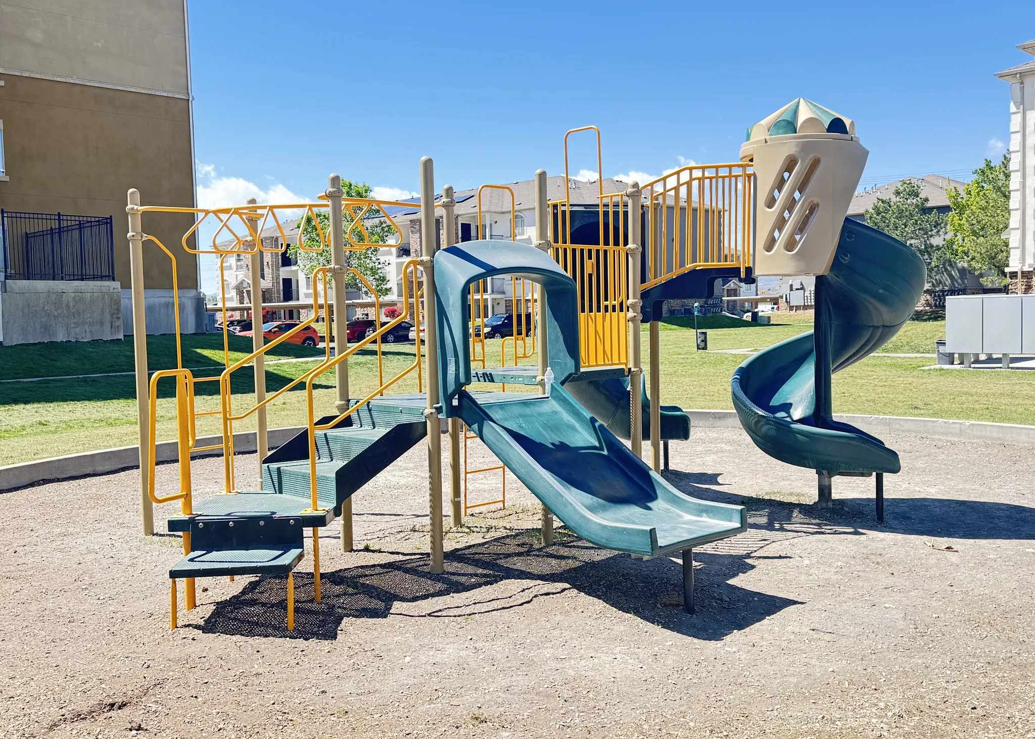 Communal playground with a yard