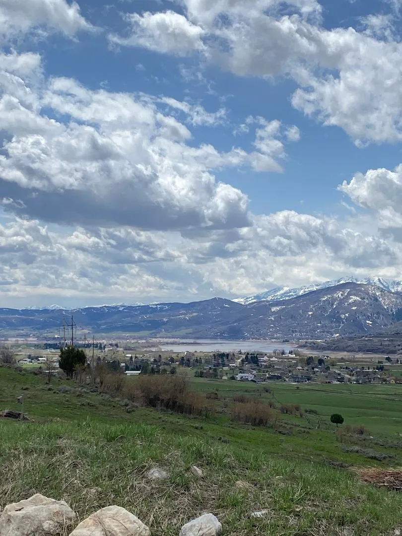 View of mountain background with rural landscape