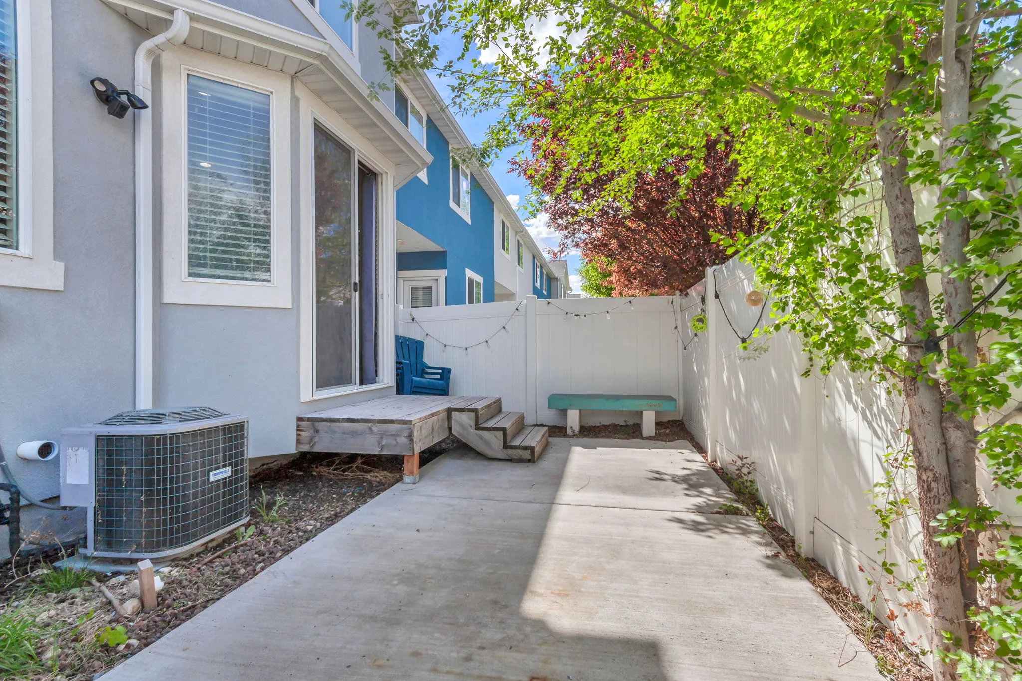 View of fenced backyard
