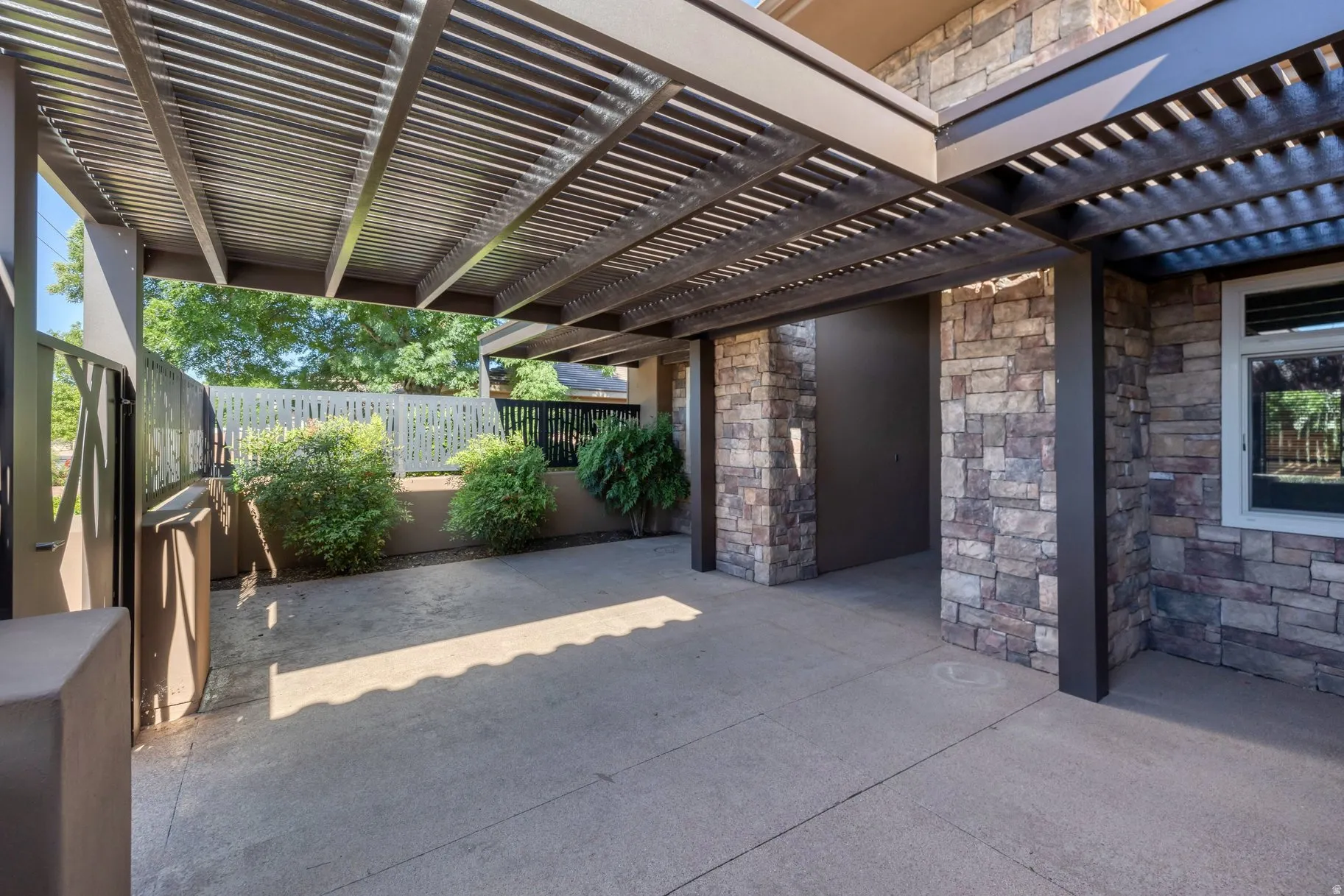 View of patio featuring a pergola
