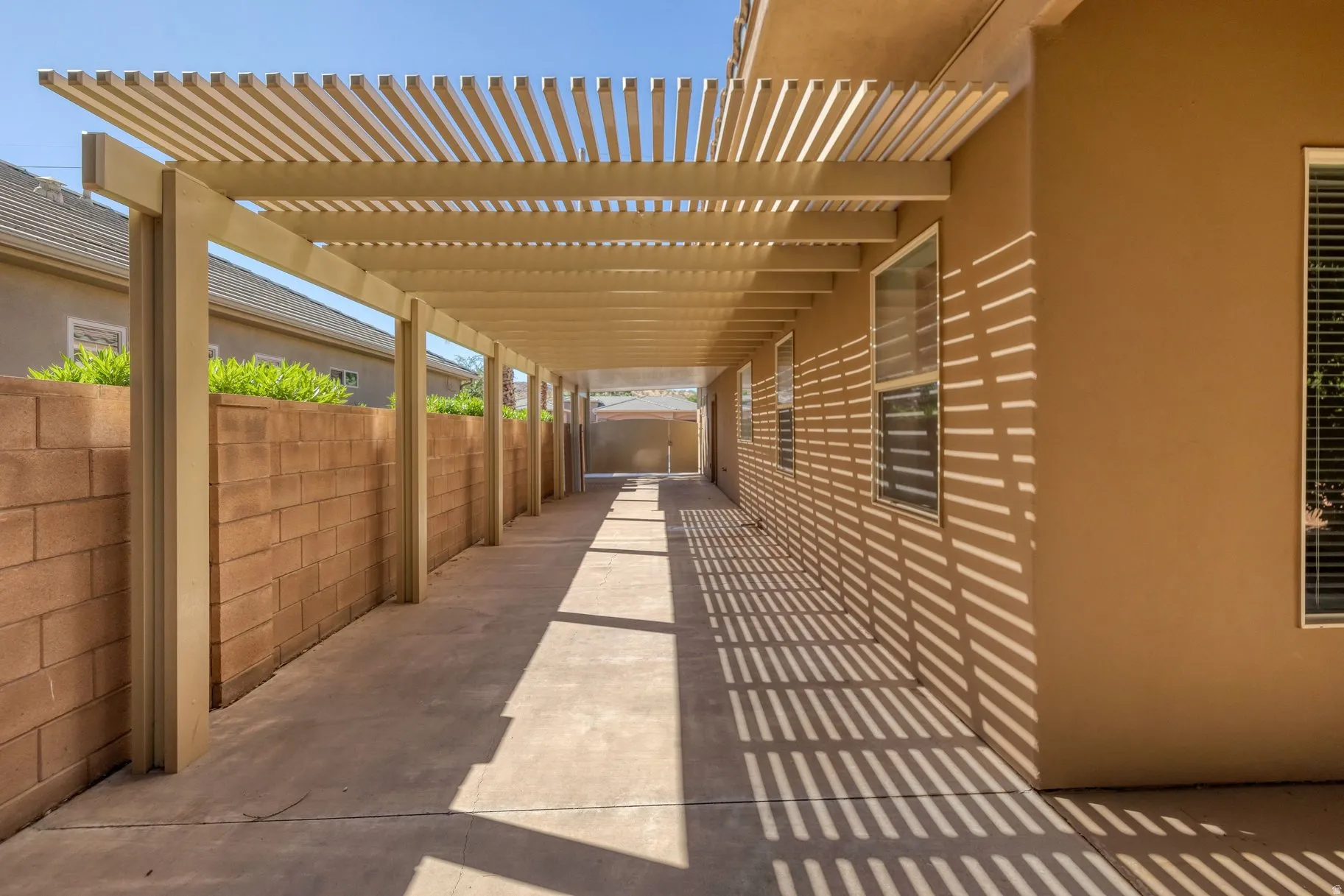 View of patio / terrace featuring a pergola
