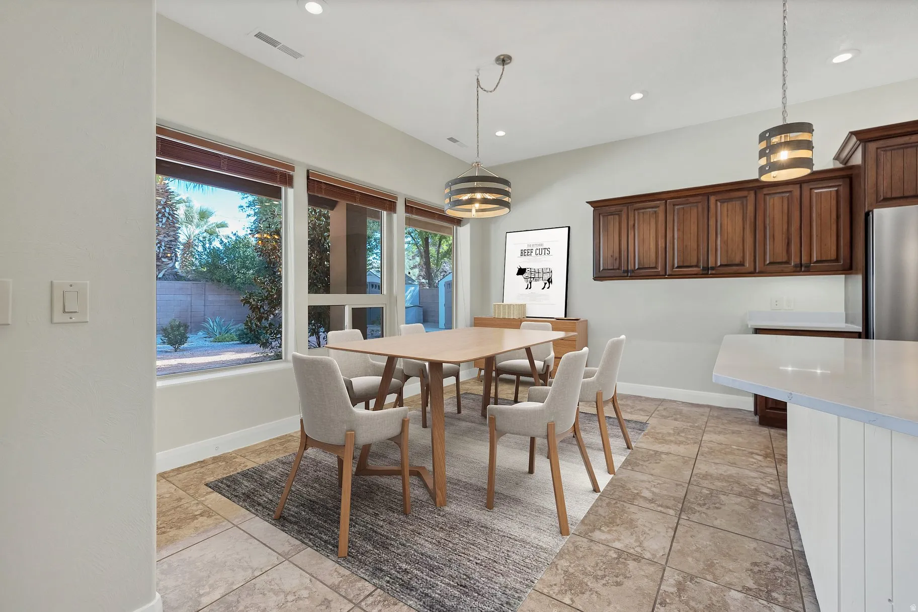 Dining room featuring recessed lighting and baseboards