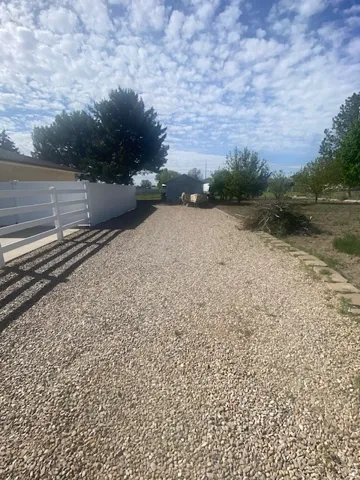 Existing gravel drive that will be the site of the future driveway