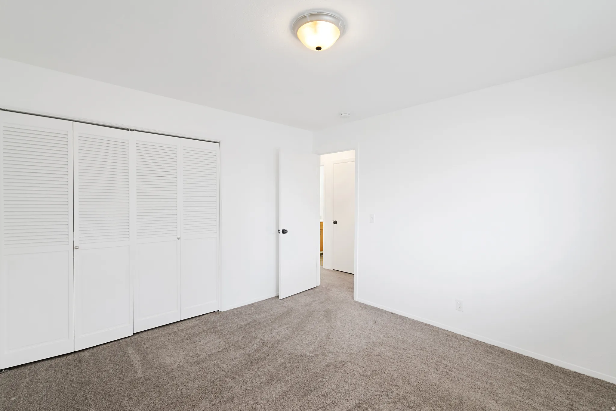 Primary bedroom featuring carpet and a closet
