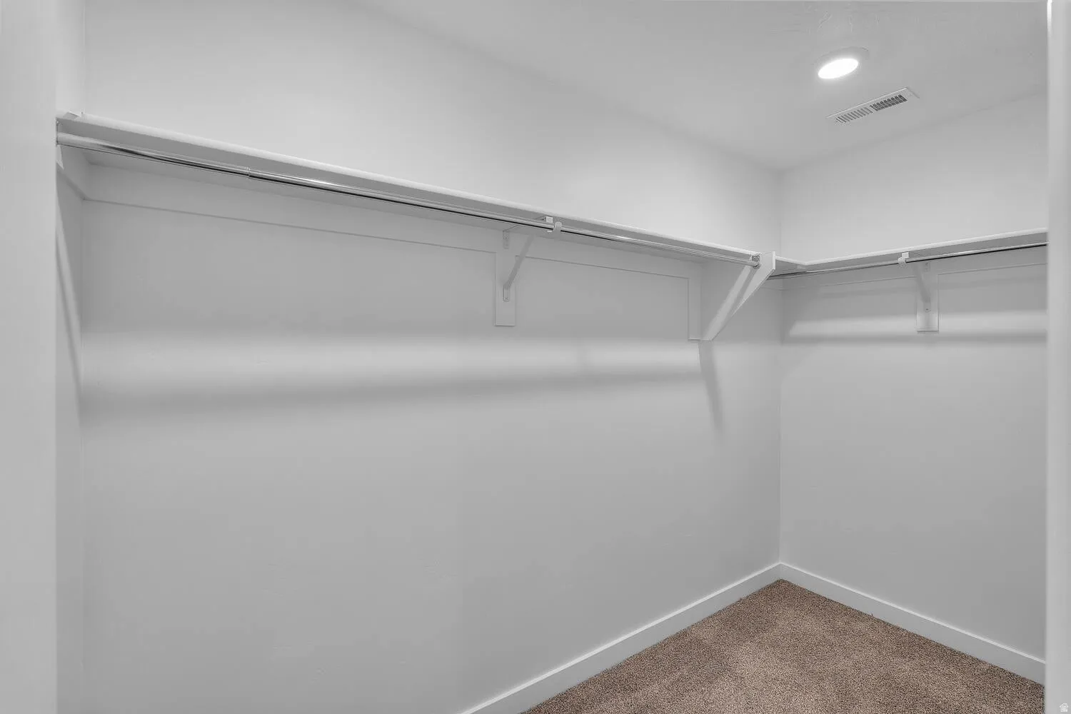 Walk in closet with carpet