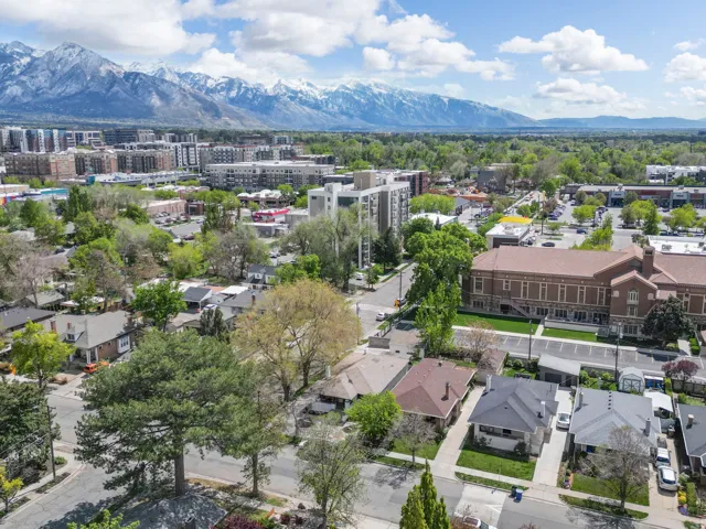 Aerial view of a mountainous background