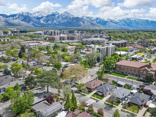 View of urban area with mountains